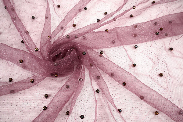 Fine Glitter Tulle con Perline Malva Fine Glitter Tulle con Perline Malva