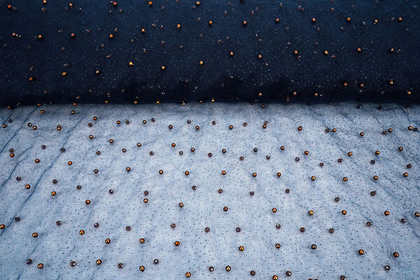 Fine Glitter Tulle with Pearls Navy