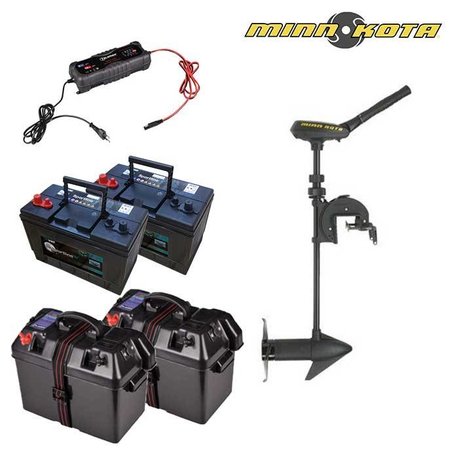 Minn Kota Traxxis 80 complete set met 2 accu's, accubakken en acculader