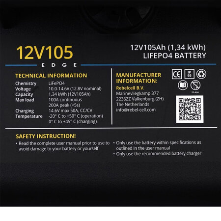 Rebelcell Rebelcell Outdoorbox 12V105 EDGE