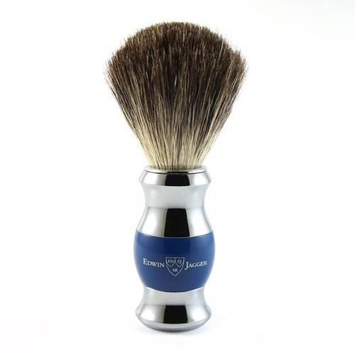 Edwin Jagger  Scheerkwast dassenhaar chrome blauw