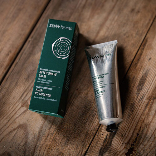 Zew For Men  After Shave Balsem met zwarte chaga en ceramides 80 ml.