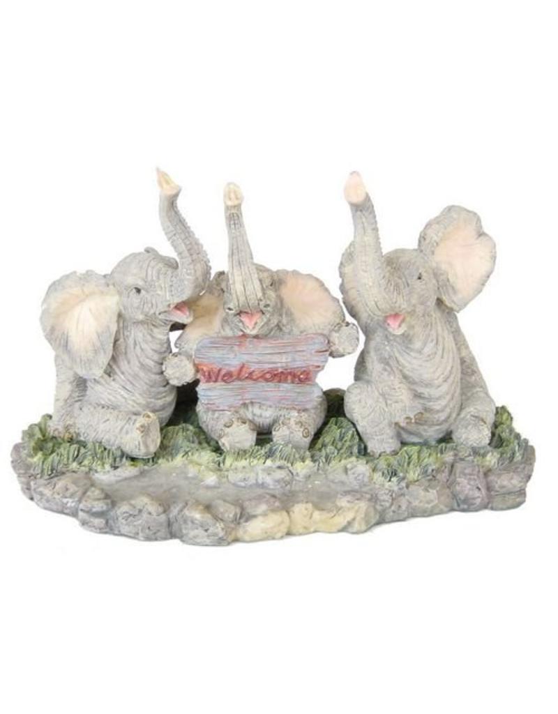 H Originals Drie Olifanten Zittend X Cm 1 Assortiment Beeldengroothandel Nl