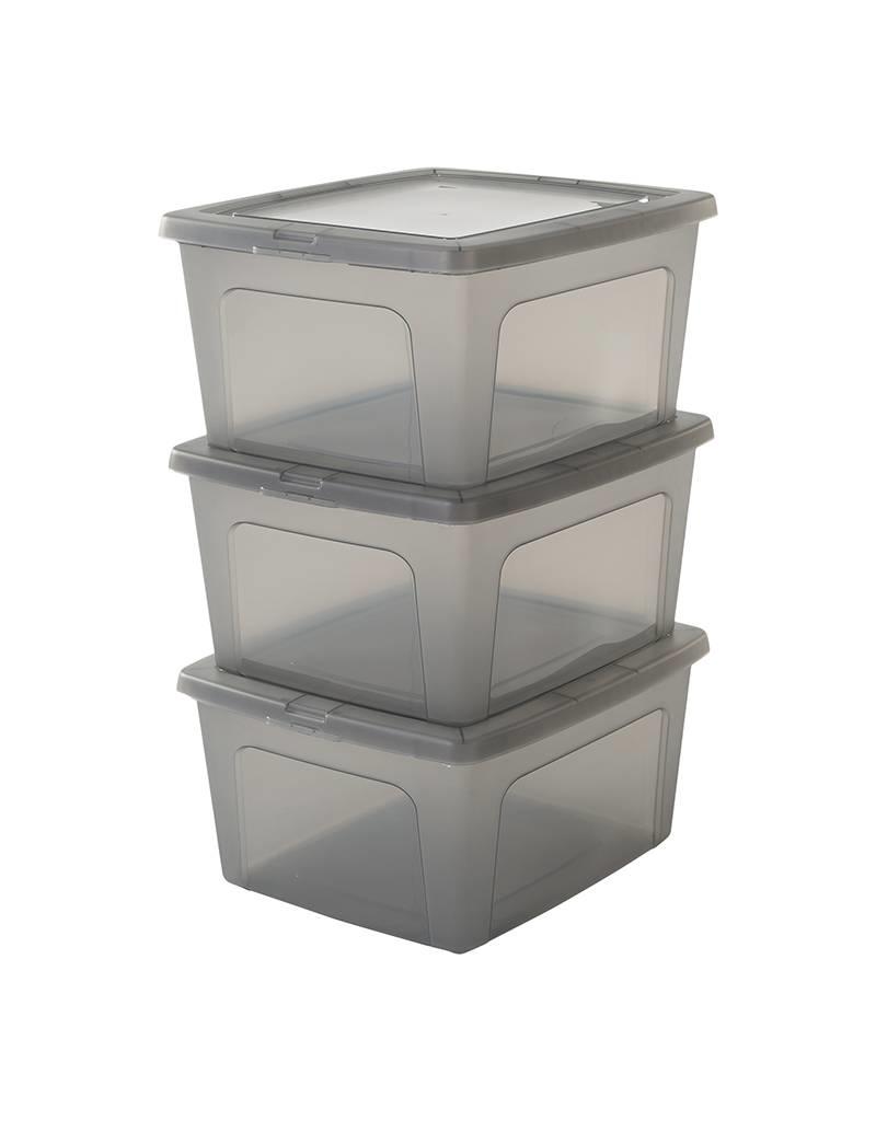 IRIS Modular Clear Box - 18 liter - set van 3