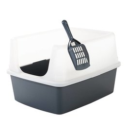 IRIS Iris Ohyama, Cat litter tray with high sides, rim, with scoop included, for cat