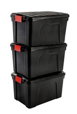 IRIS Store It All Box - 60 liters - set of 3 - SIA-60 - Black