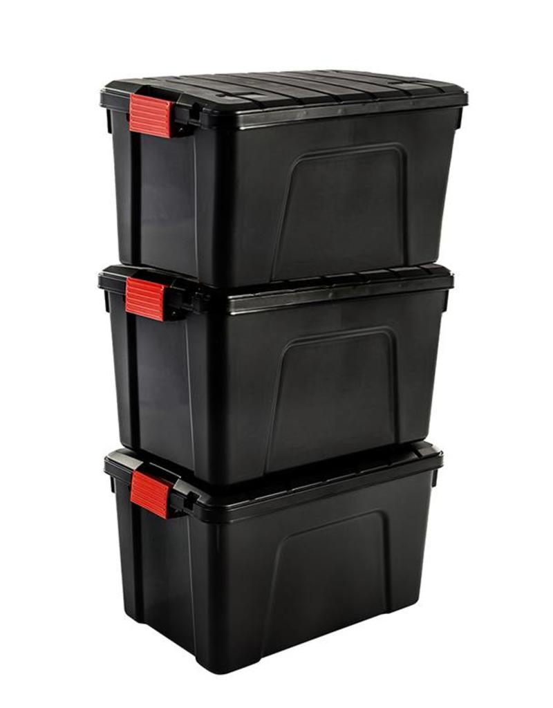 IRIS Store It All Box - 60 liters - set of 3 - SIA-60 - Black