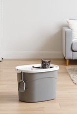 IRIS Cat Litter Box - Top Entrance - TECL-20 - Grey