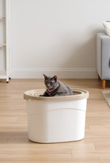 IRIS Cat Litter Box - Top Entrance - TECL-20 - White