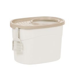IRIS Cat Litter Box - Top Entrance - TECL-20 - White
