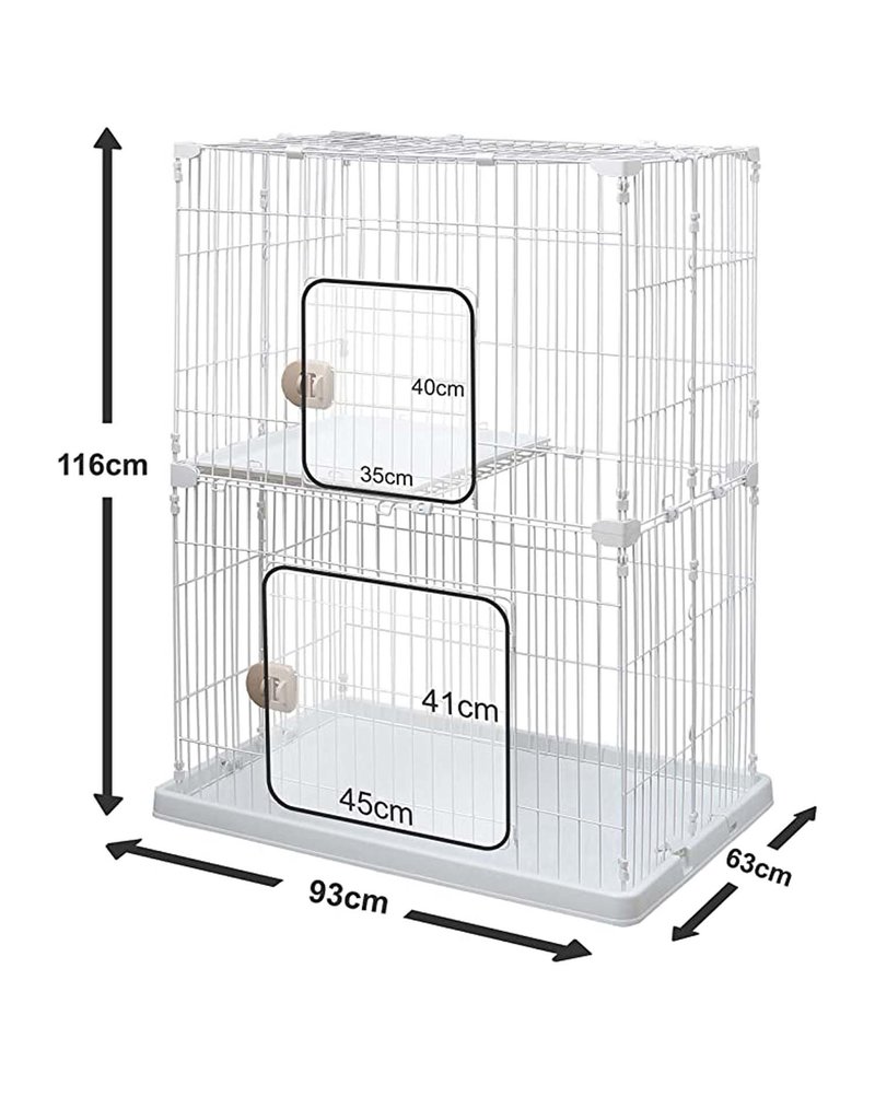 IRIS Pet Kooi/Speelkooi, met 2 niveaus, 2 ingangen, voor katten