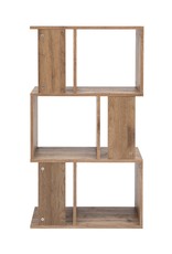 IRIS Decoratieve boekenkast met 3 legplanken/boekenkast in S-vorm - Asbruin