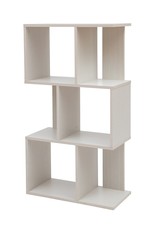 IRIS Decoratieve boekenkast met 3 legplanken/boekenkast in S-vorm - Witte Eik