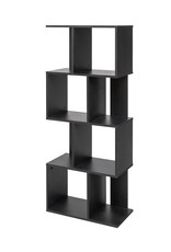 IRIS Decoratieve boekenkast met 4 legplanken/boekenkast in S-vorm - Zwart Eiken