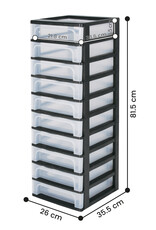 IRIS Organizer Chest - 10 drawers - OCH-2100 - Black