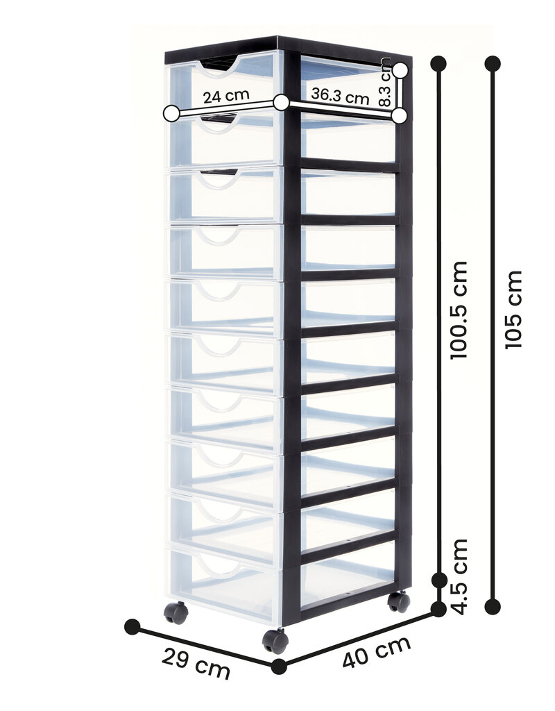 IRIS Easygrip Chest - 10 drawers - DDDC-010 - Black