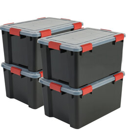 IRIS Air Tight Box - 50 liters - set of 4 - AT-L - Black