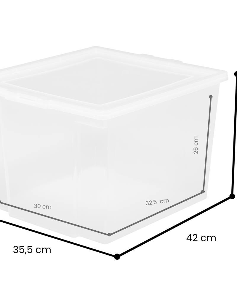 IRIS New Useful Storage Box - 30 liters - set of 6 - USB-M - Transparent