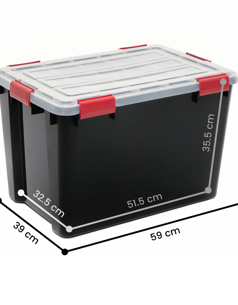 IRIS New Air Tight Box - 70 liter  - set van 3 - DDAT-LD - Black