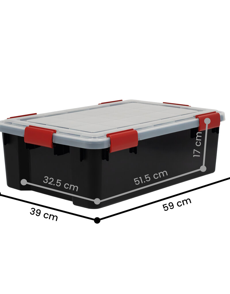 IRIS Air Tight Box - 30 liter - set van 6 - AT-LS - Black