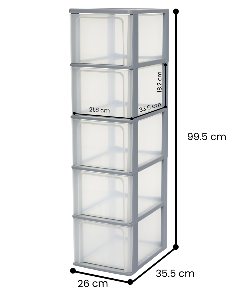 IRIS Organizer Chest - 5 drawers - OCH-2500 - Grey