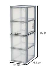 IRIS Organizer Chest - 4 lades - OCH-2400 - Grey
