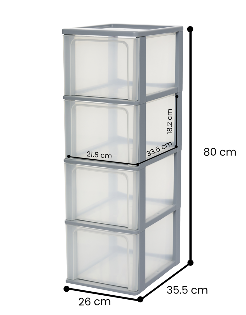 IRIS Organizer Chest - 4 lades - OCH-2400 - Grey