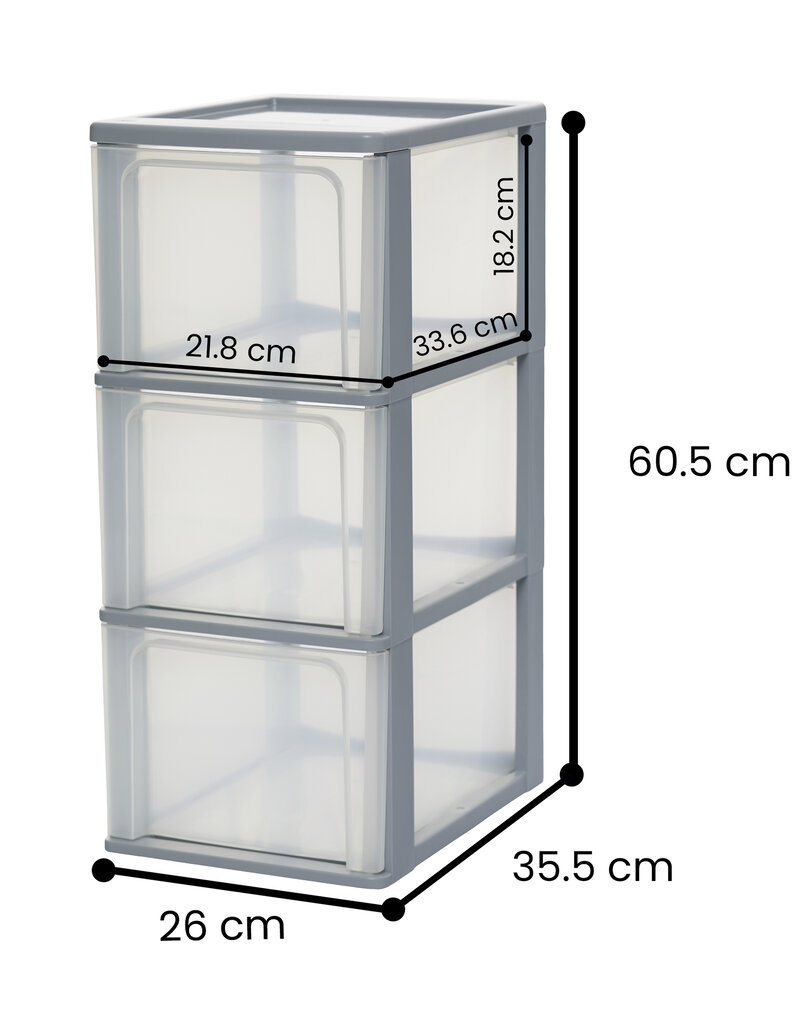 IRIS Organizer Chest - 3 drawers - OCH-2300 - Grey