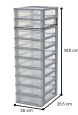 IRIS Organizer Chest - 10 drawers - OCH-2100 - Grey