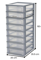 IRIS Organizer Chest - 8 lades - OCH-2080 - Grey