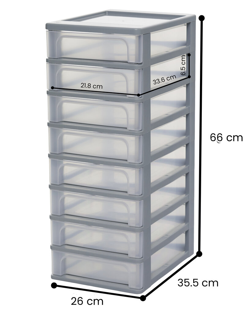 IRIS Organizer Chest - 8 lades - OCH-2080 - Grey