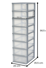 IRIS Organizer Chest - 8 drawers - OCH-2008 - Grey