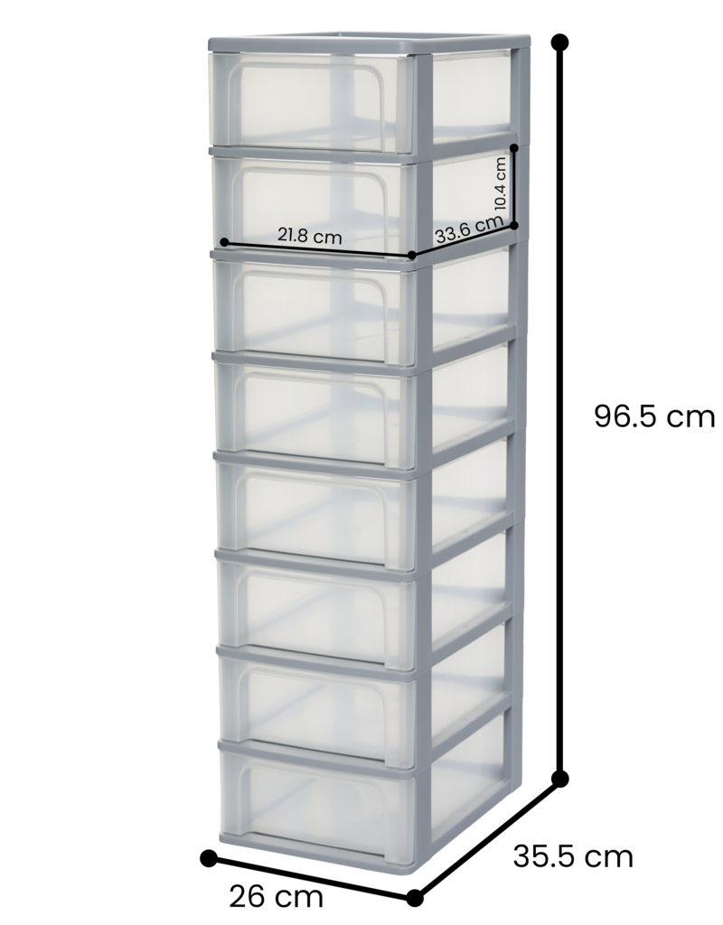 IRIS Organizer Chest - 8 lades - OCH-2008 - Grey
