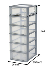IRIS Organizer Chest - 6 drawers - OCH-2006 - Grey