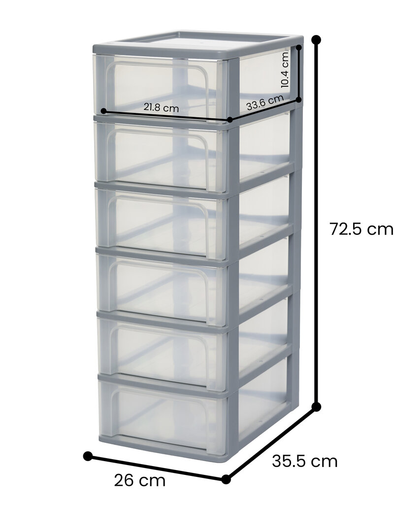 IRIS Organizer Chest - 6 drawers - OCH-2006 - Grey