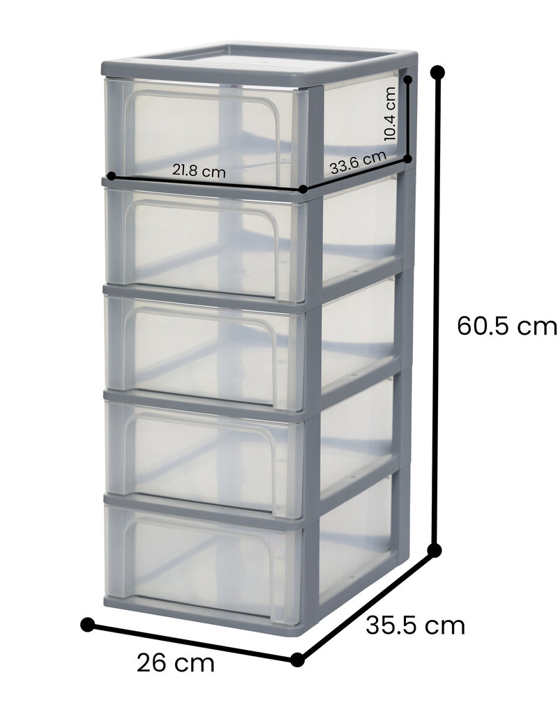 IRIS Design Organizer Chest - 5 drawers - DDOCH-2005 - Grey