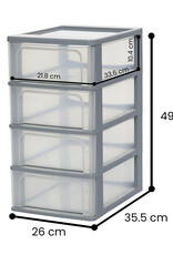 IRIS Organizer Chest - 4 drawers - OCH-2004 - Grey