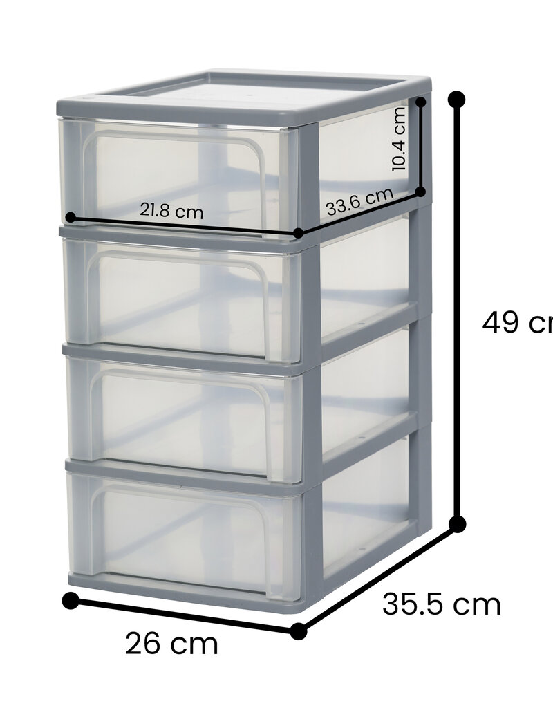 IRIS Organizer Chest - 4 drawers - OCH-2004 - Grey