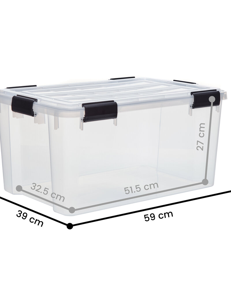 IRIS New Air Tight Box - 50 liter  - set van 4 - DDAT-L - Transparant