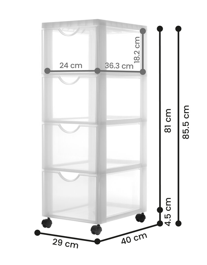 IRIS Easygrip Chest - 4 lades - DDDC-304 - White