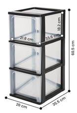 IRIS Organizer Chest - 3 drawers - OCH-2300 - Black