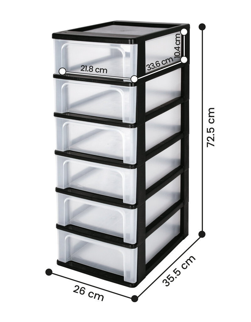 IRIS Organizer Chest - 6 drawers - OCH-2006 - Black