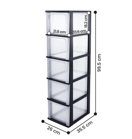 IRIS Organizer Chest - 5 drawers - OCH-2500 - Black