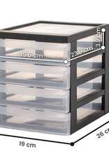 IRIS Design Chest A5 - 4 drawers x2 - DC-A5 - Black