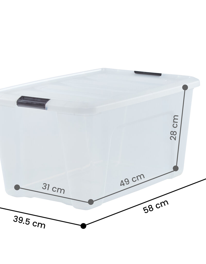 IRIS Design New Top Box - 45 liters - Set of 6 - DDNTB-45 - Transparent