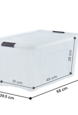 IRIS Design New Top Box - 45 liters - Set of 4 - DDNTB-45 - Transparent