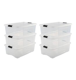 IRIS Design New Top Box - 30 liter - Set van 6 - DDNTB-30 - Transparant