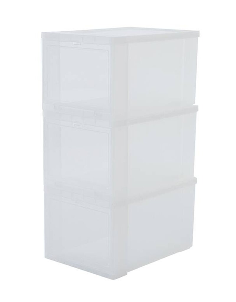 IRIS Drop Front Shoebox - size S - set of 3 - EUDF-S - Transparent