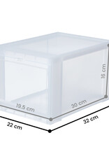 IRIS Drop Front Shoebox - maat S - set van 3 - EUDF-S - Transparant