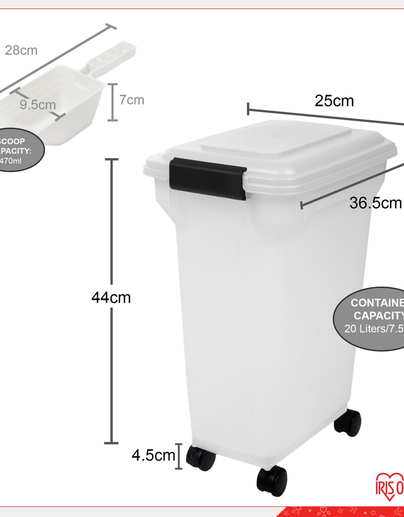 IRIS Air Tight Food Container - 20 liter - ATS-M - White